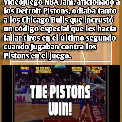 Easter Egg en el videojuego NBA Jam contra los Chicago Bulls Easter Egg NBA Jam Chicago Bulls Sabias que