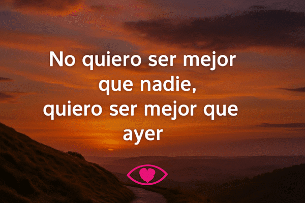 No quiero ser mejor que nadie, quiero ser mejor que ayer Frase inspiradora "No quiero ser mejor que nadie, quiero ser mejor que ayer" sobre una cancha de baloncesto al atardecer
